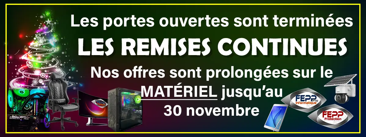 Remises sur matériel jusqu'au 30 novembre